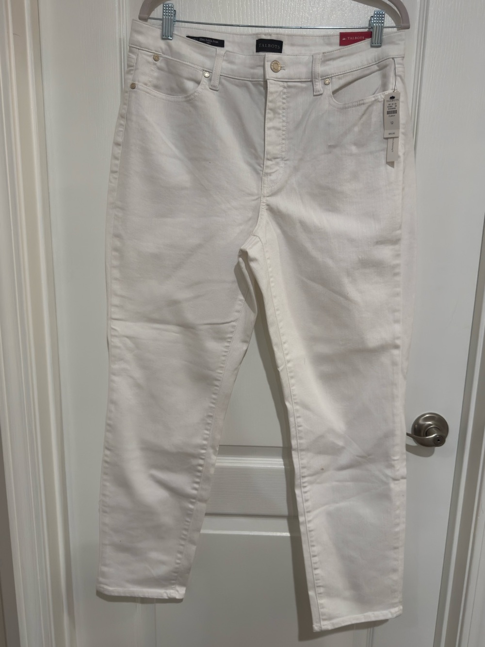 Talbots White High-Rise Straight Jeans